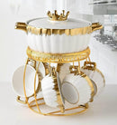 Fancy Ceramic Soup Set with 6 Soup Bowls