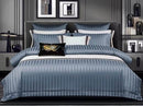 4-Piece Luxury Cotton Satin Striped Duvet Cover Set – Soft & Elegant Bedding Set