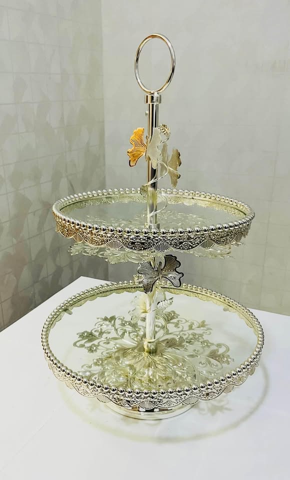 2-Tier Serving Stand – Elegant Dessert & Snack Display Tray for Parties & Home