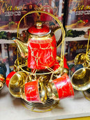 Teapot Set with 6 Cups – Adorable Modern Design for Home & Tea Time Gatherings