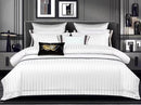 4-Piece Luxury Cotton Satin Striped Duvet Cover Set – Soft & Elegant Bedding Set