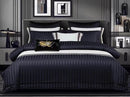 4-Piece Luxury Cotton Satin Striped Duvet Cover Set – Soft & Elegant Bedding Set