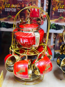 Teapot Set with 6 Cups – Adorable Modern Design for Home & Tea Time Gatherings