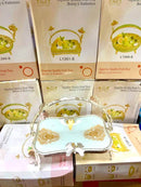 Golden Glass Fruit Tray – Elegant & Stylish Table Centerpiece