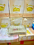 Golden Glass Fruit Tray – Elegant & Stylish Table Centerpiece