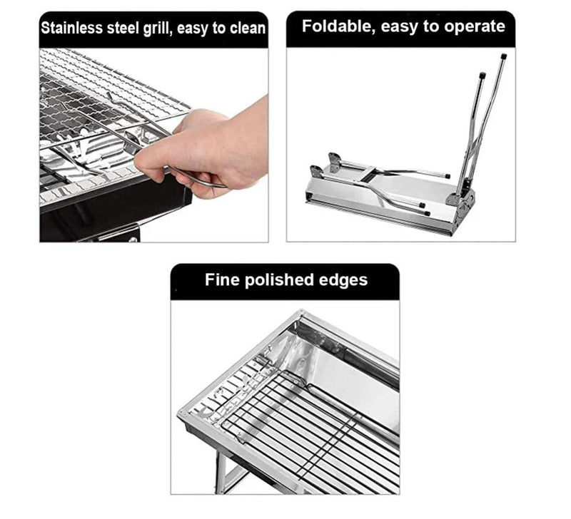 Large BBQ Grill Stand – Heavy-Duty Outdoor Grill for Parties & Home Use