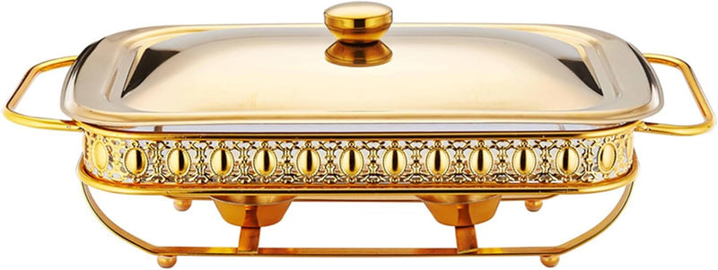 2 Litre Rectangular Chafing Dish – Solid Steel Lid Food Warmer for Buffet & Home Use