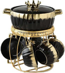 Fancy Ceramic Soup Set with 6 Soup Bowls