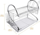 Premium Stainless Steel Dish Drying Rack for Kitchen Counter | Rust-Resistant Dish Rack with Drainage Tray