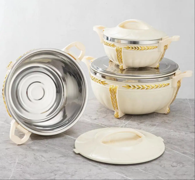 3-Piece Food Warmer Casserole Set – 3L, 7L, 10L – Insulated & Durable