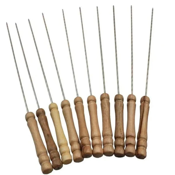 Stainless Steel BBQ Skewers – 6-Piece Reusable Kebab Sticks for Grilling & Shish Kebabs