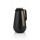 1L Black Thermal Coffee Carafe Vacuum Insulated Tea Server Jug with Gold Accent
